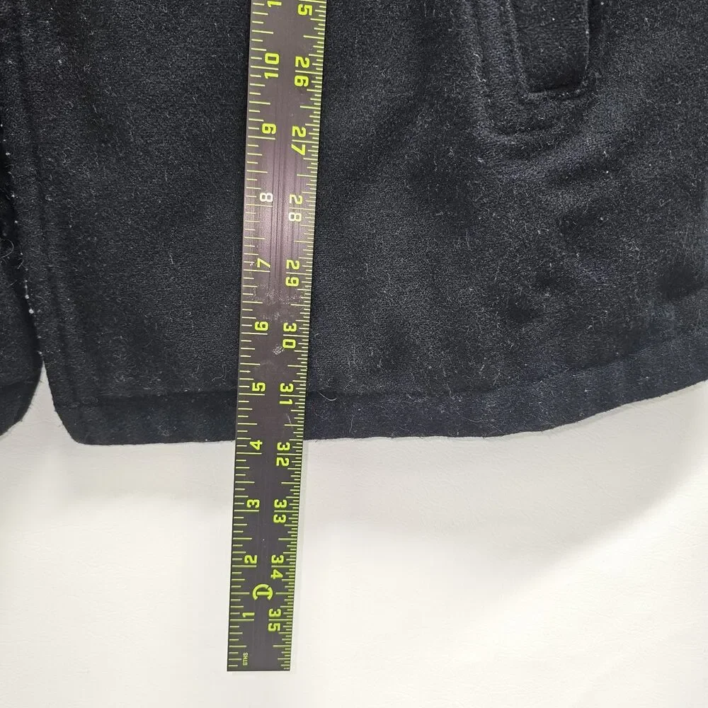 GAP Black Wool Blend Coat Men’s Size L Warm Lined Winter Jacket Classic Style